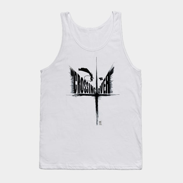 Dave Sim's Crossing Over Logo (black) Tank Top by Matt Dow's AMOC TeePublic Shop